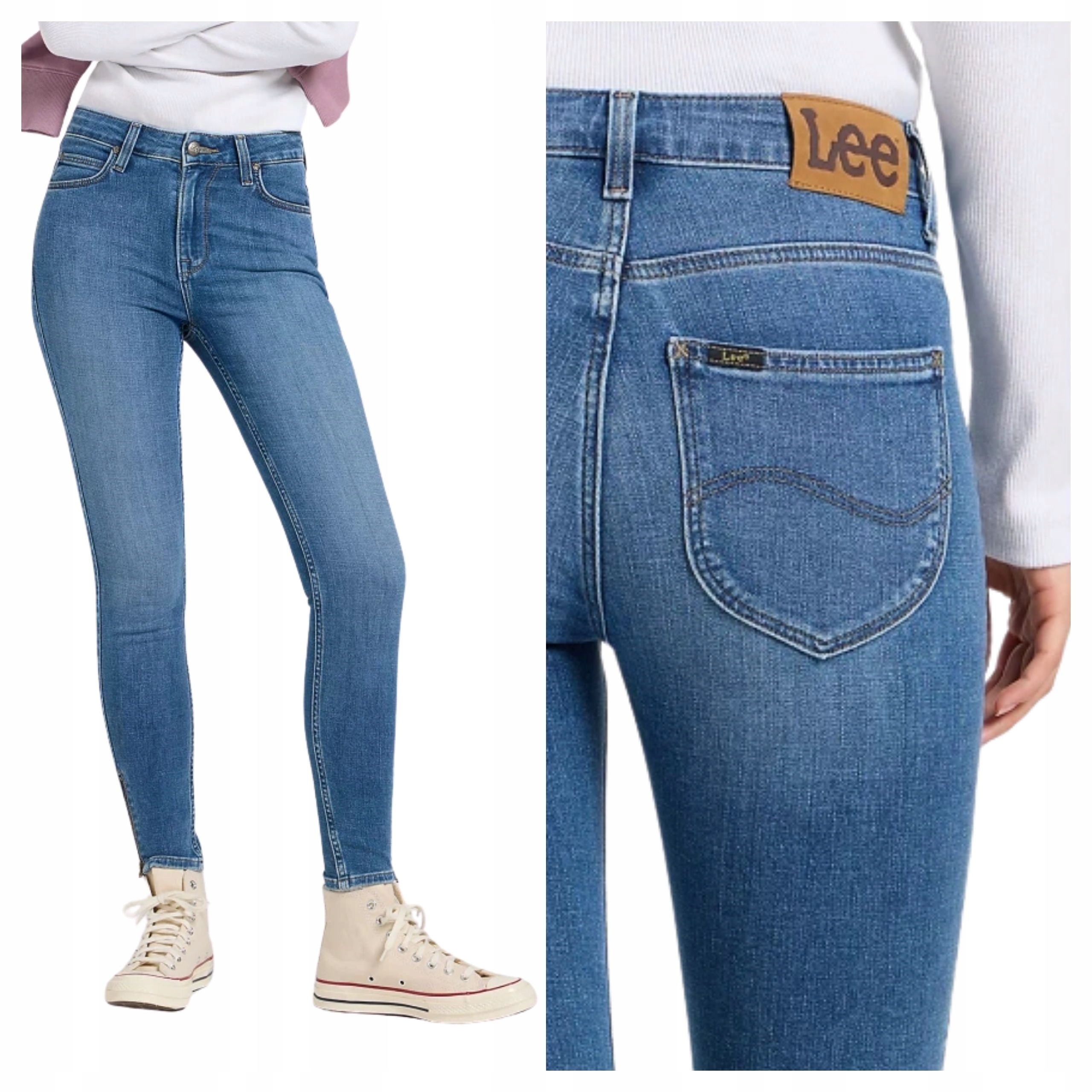 Dámské džínové kalhoty Lee Scarlett High Zip Modré W28 L31