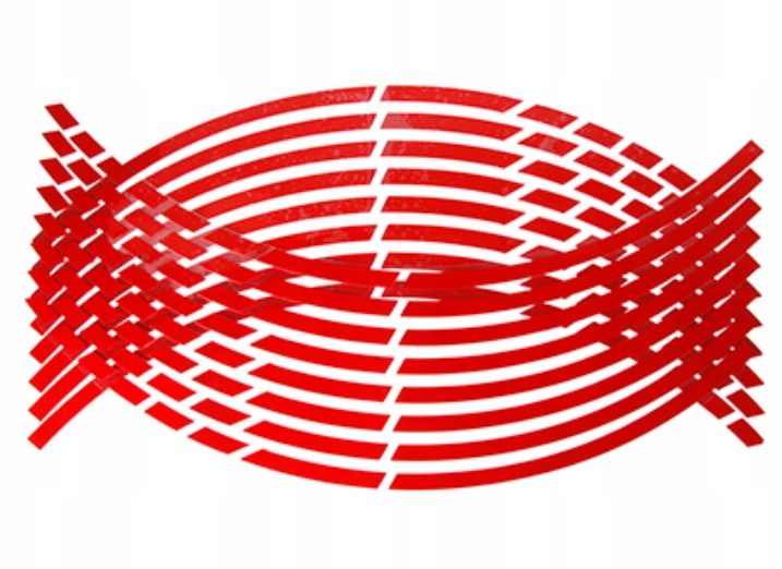 NAKLEJKI PASKI NA FELGI ODBLASKOWE CZERWONE 16 SZTUK