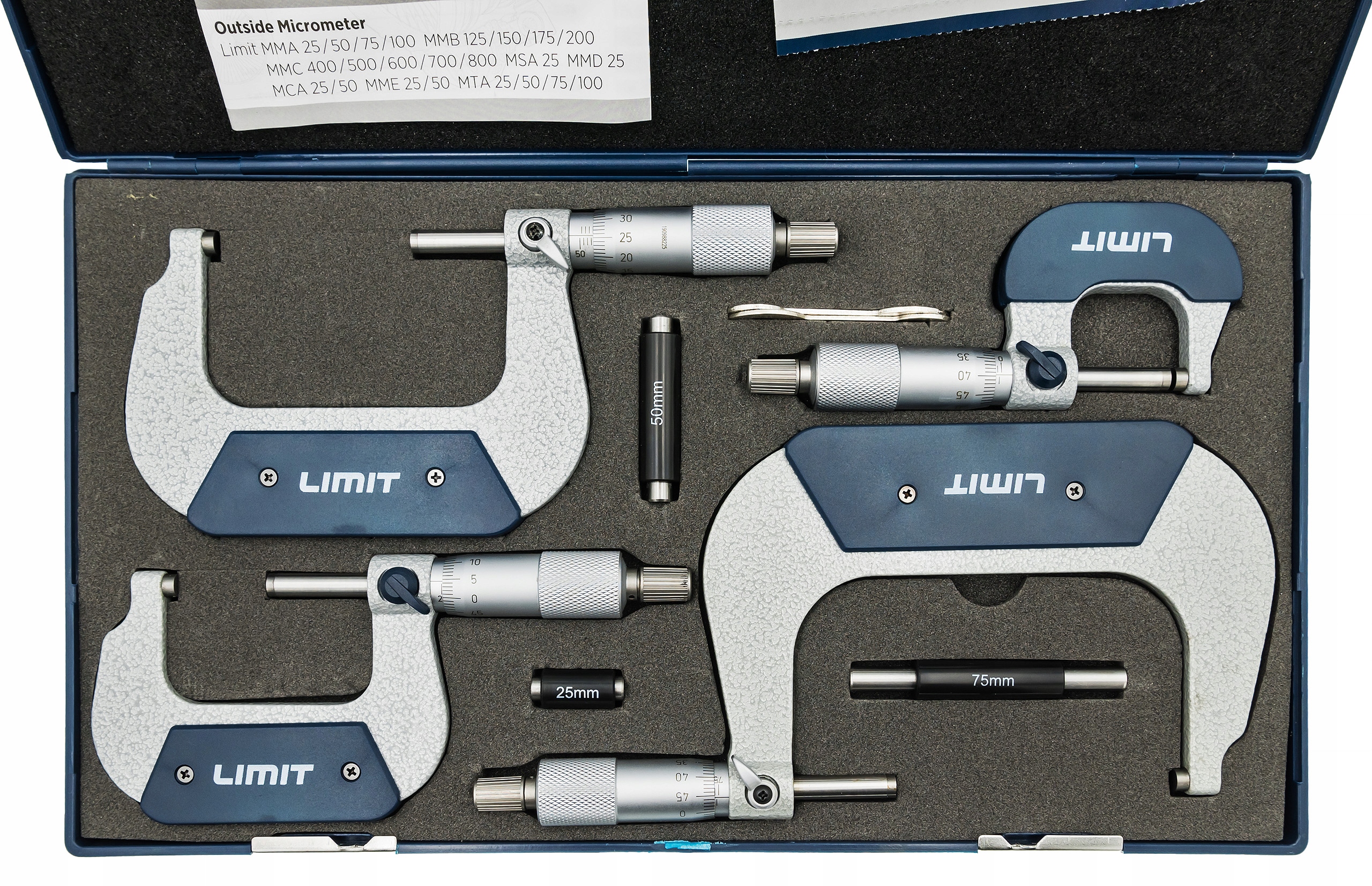 ZESTAW KOMPLET MIKROMETRÓW Limit 4 szt. 0-100 mm EAN (GTIN) 7311662226329