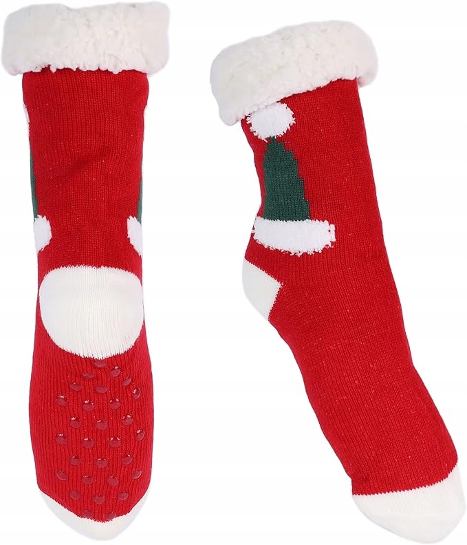 Dámské Ponožky na zimu, protiskluzové, červené, univerzální