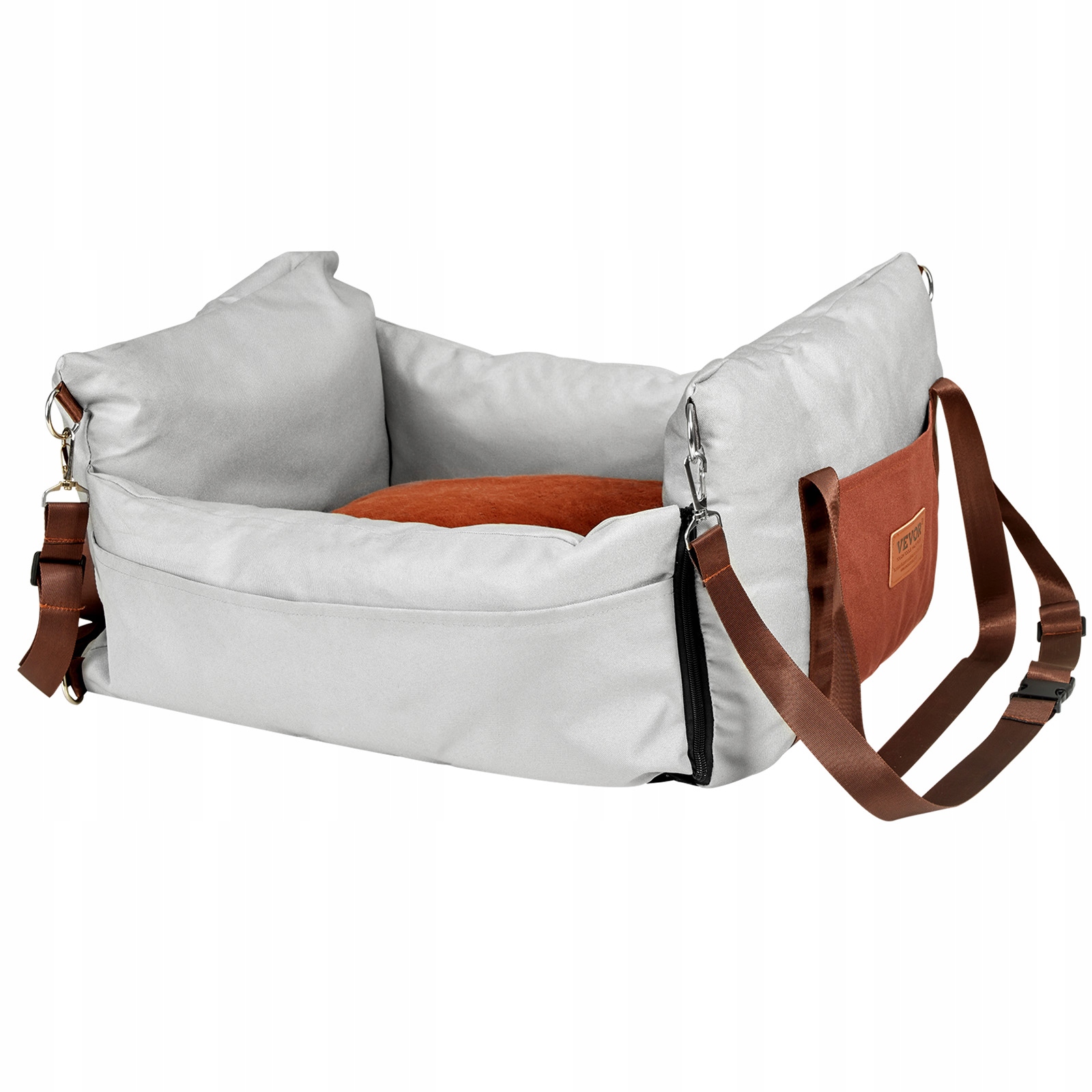 Levně Vevor Autosedačka pro psy, zvýšená, pro malé psy do 11 kg, šedá