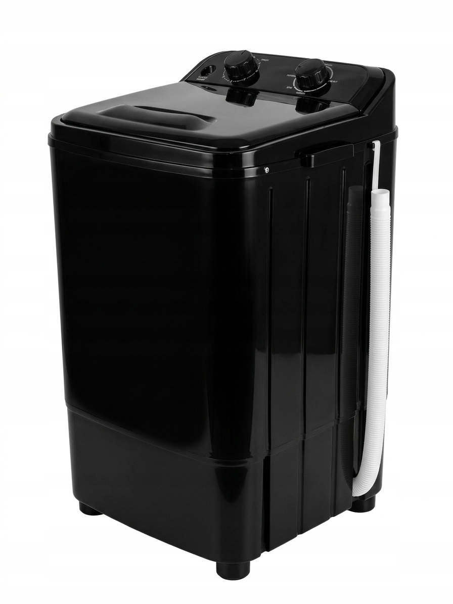 Poloautomatická mini práčka s Odstredivka Bergs 6 kg 400 W čierna