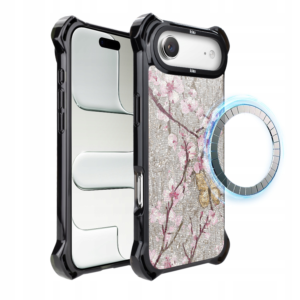 Pouzdro pro iPhone Air Ibizu DropGuard Ultra s MagSafe, Mozaika kvetoucí třešně
