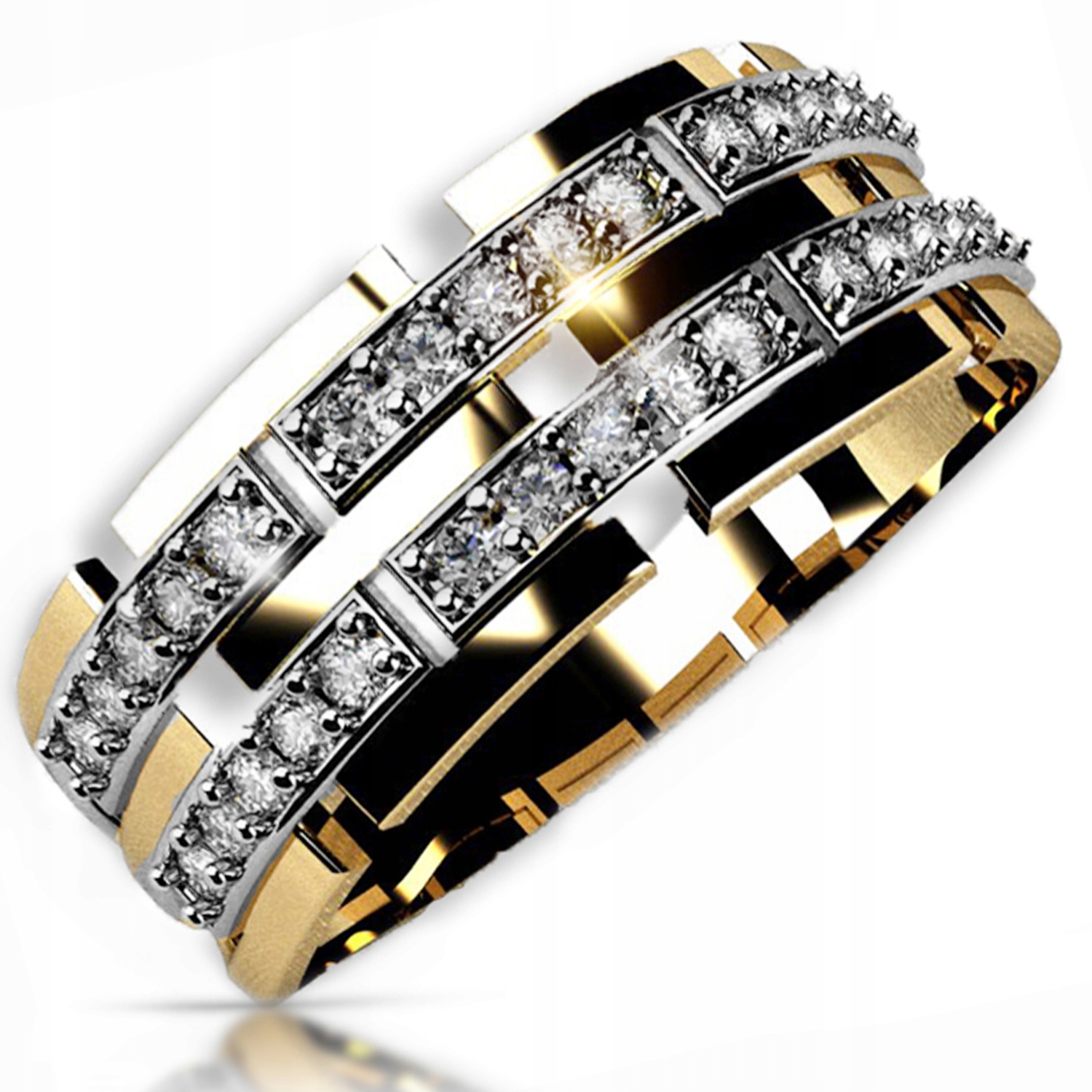 Złoty Pierścionek Zaręczynowy 333 8K Cyrkonia r21