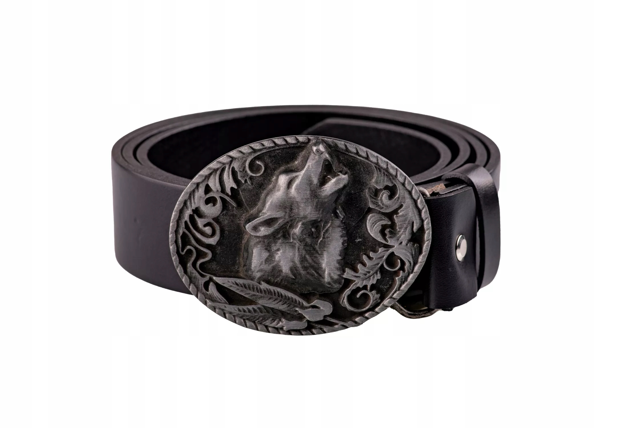 Kožený opasek Bór Hunter Classic Wolf Silver 105