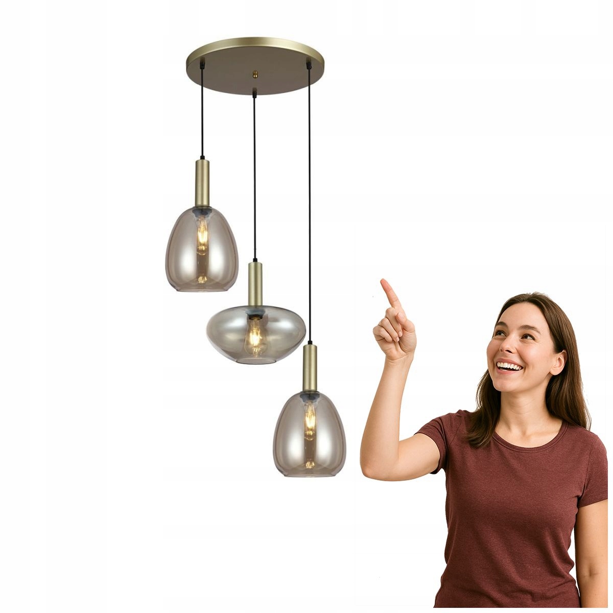 Závesná lampa Gater PND-23541-3-GD-CH Italux