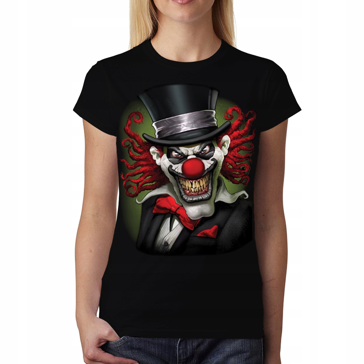 

Zwariowany Klaun Joker T-shirt Damski Czerń M