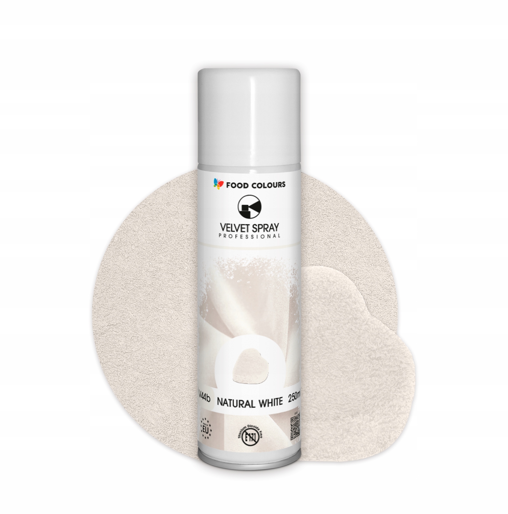 id_5612 Zamsz Cukierniczy Velvet Food Colours Biały Biel 250 ml Spray Tort