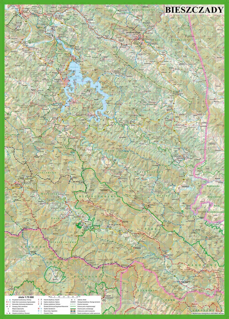 PUZZLE 1000 MAPA BIESZCZADY SZLAKI SZCZYTY TURYSTYCZNA AKTUALNA ARTGLOB Materiał karton