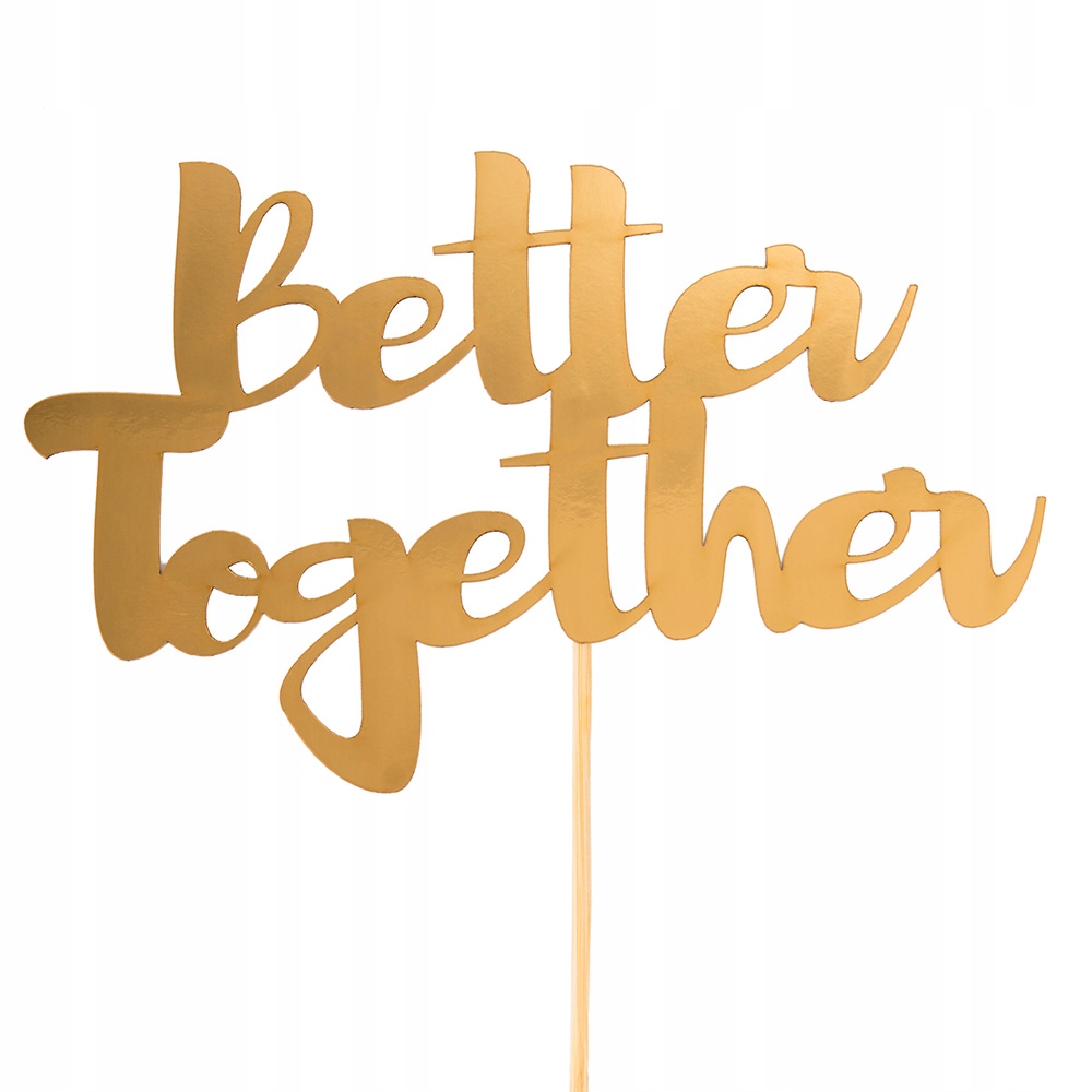 

Topper Na Tort Weselny Złoto Gold Dekoracja 23,5cm