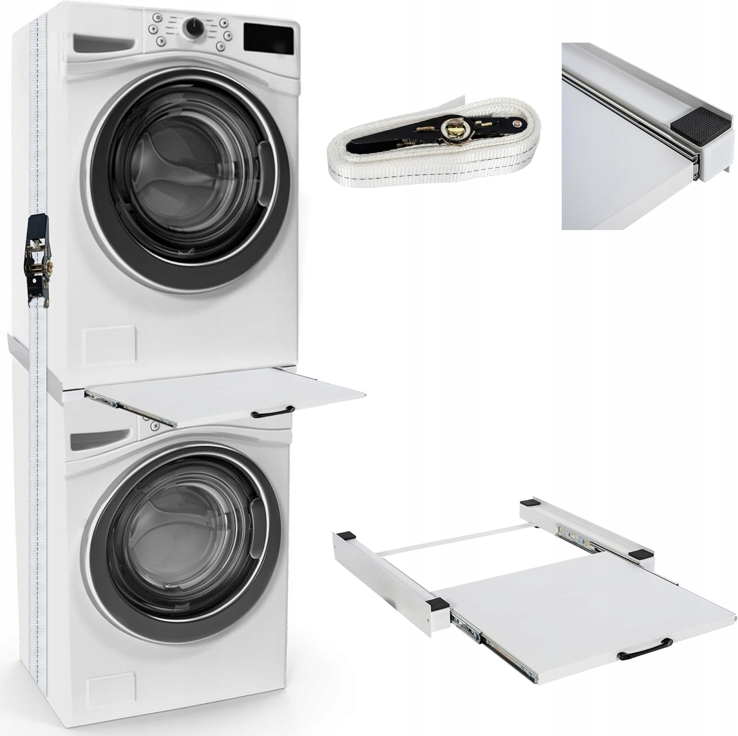 Uniwersalny Łącznik Pralki I Suszarki 60 CM Z Wysuwaną Półką Stabilny