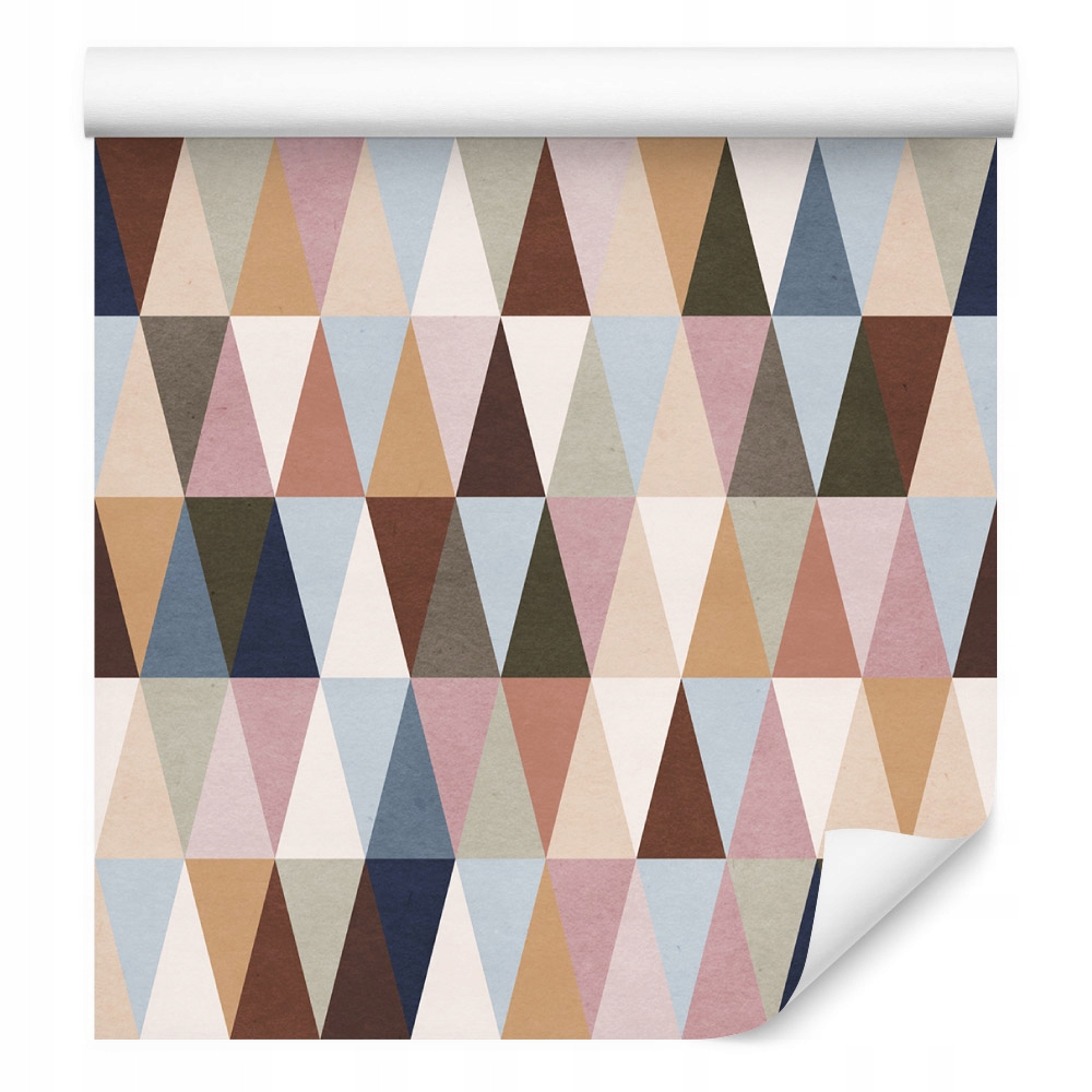 Tapeta na zeď do obývacího pokoje, trojúhelníky v retro stylu