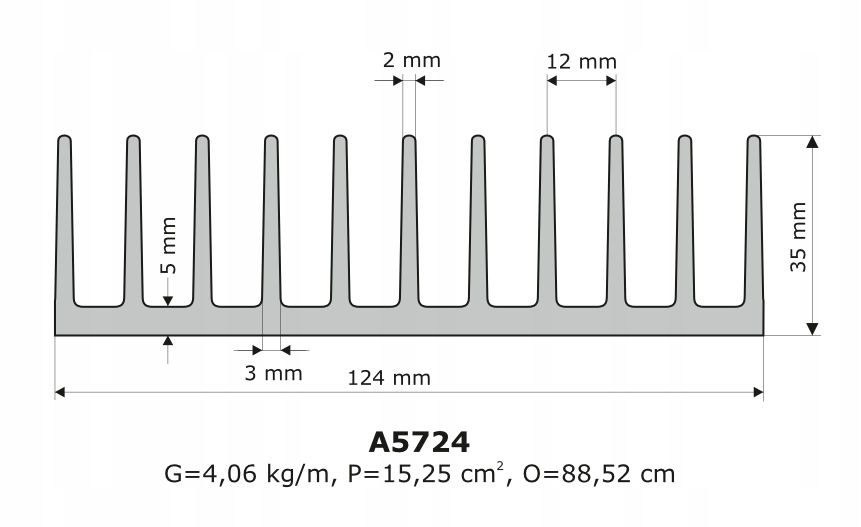 Radiator A5724/7cm 1,7K/W