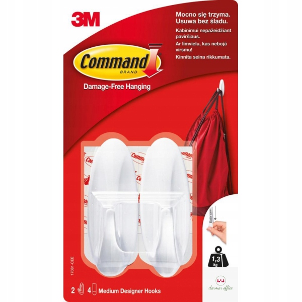 

Haczyki samoprzylepne Command 2 szt. 1300 g