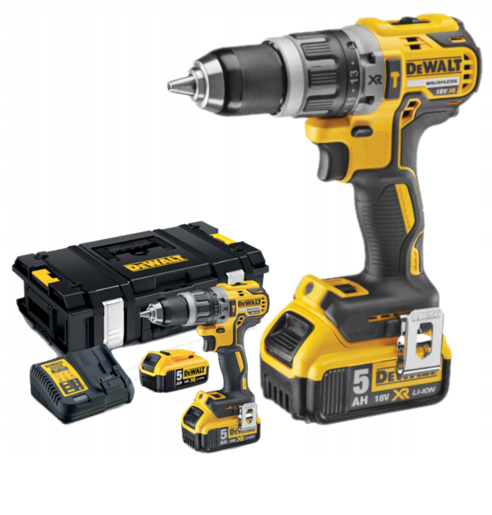 DeWalt Wiertarko-wkrętarka z udarem 2 X 5Ah 18V Xr z walizką Tstak DCD796P2