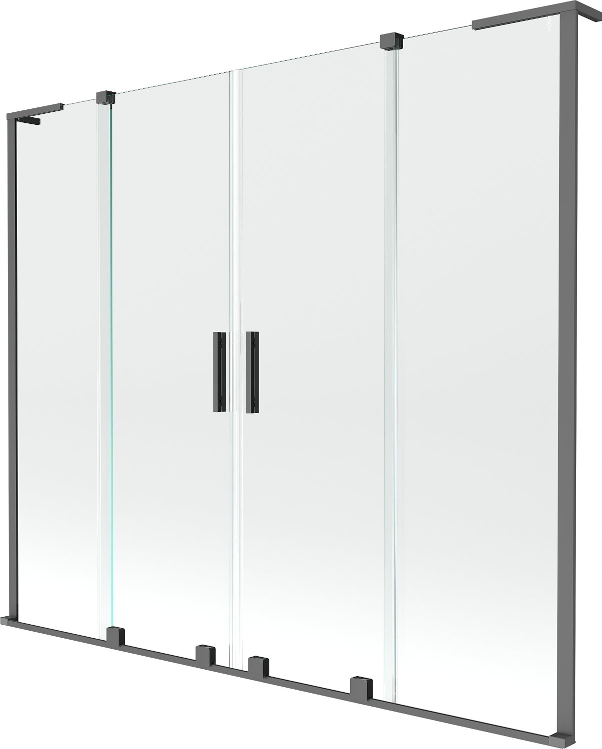 Mexen Velar L Duo rozšiřitelná sprchová zástěna 180x150 cm, Gun Metal