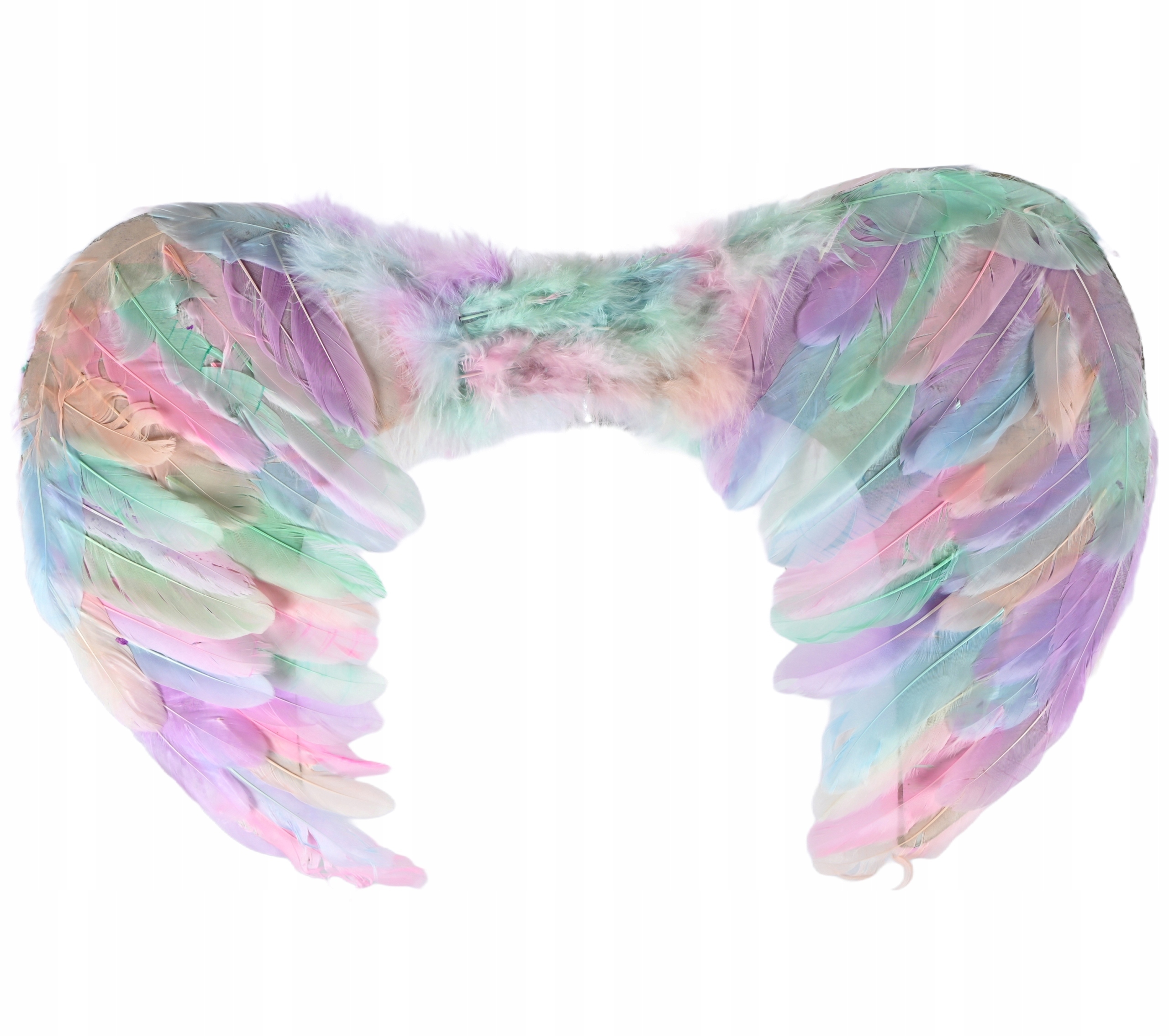 SKRZYDŁA KOLOROWE PASTELOWE PIÓRA ANIOŁ WRÓŻKA JEDNOROŻEC BAL KARNAWAŁOWY