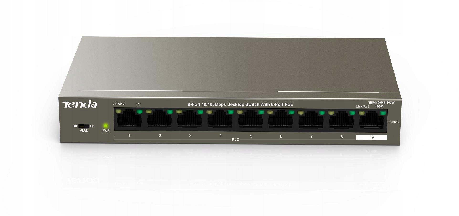 Switch PoE Tenda TEF1109P-8-102W