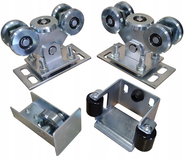 WÓZEK WÓZKI ROLKI DO BRAMY PRZESUWNEJ 80x80 ZESTAW