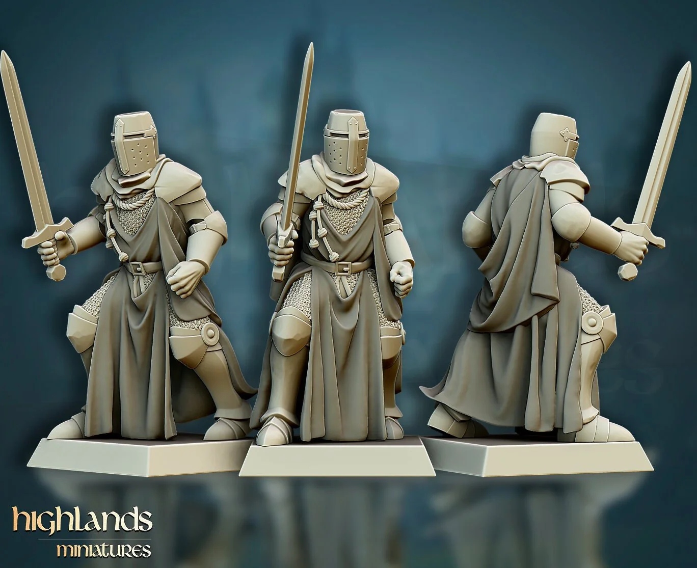 Highlands miniatures crusaders reliquary unit CMD (3 modele) Materiał żywica