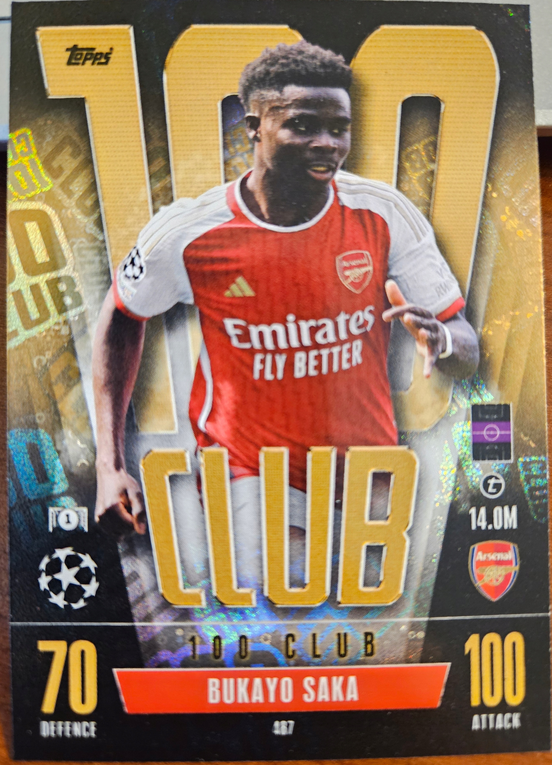 Topps Match Attax Champions League 23/24 club 100 Bukayo Saka
