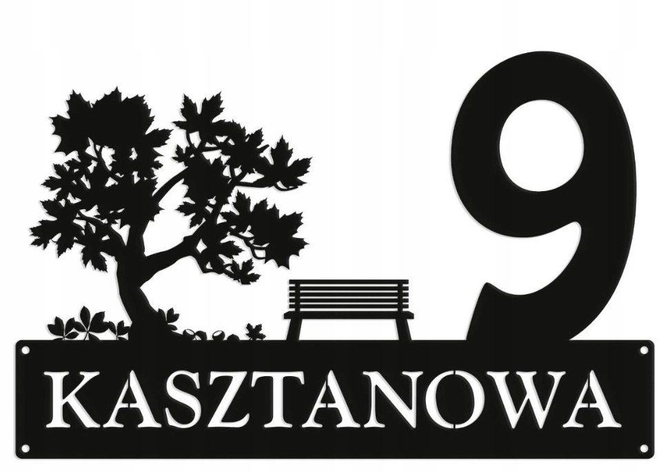 Číslo Na Dom 60 cm Tabuľa Adresa Oceľ 2 mm Kaštanová