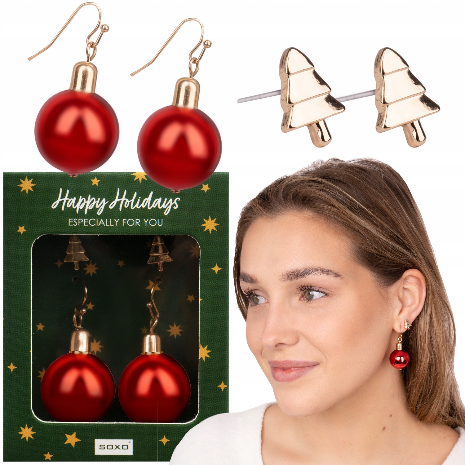 

Kolczyki Damskie Soxo Zestaw Świąteczny
