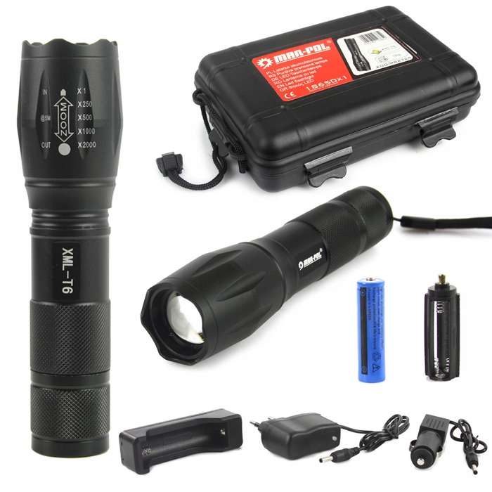 MOCNA LATARKA TAKTYCZNA ZOOM XML-T6 DUŻY ZASIĘG