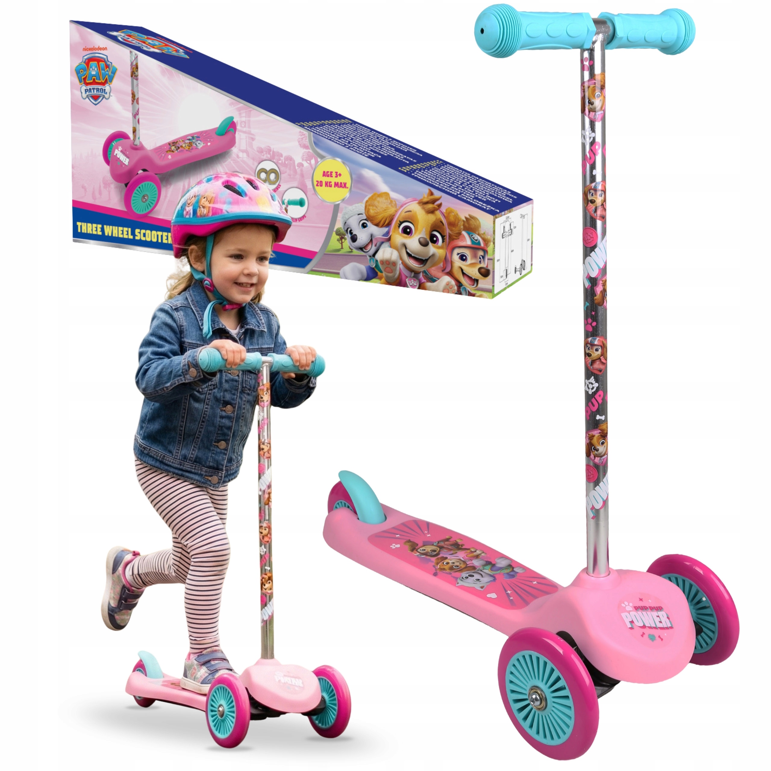 Psi Patrol Hulajnoga trójkołowa dla dzieci Balansowa Składana do 20 kg