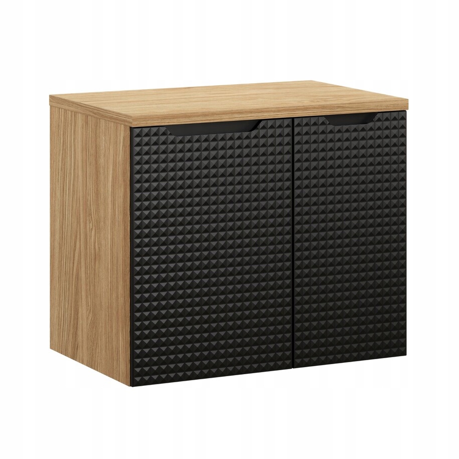 Szafka pod umywalkę z blatem 70 cm Luxor czarny dąb, drzwi