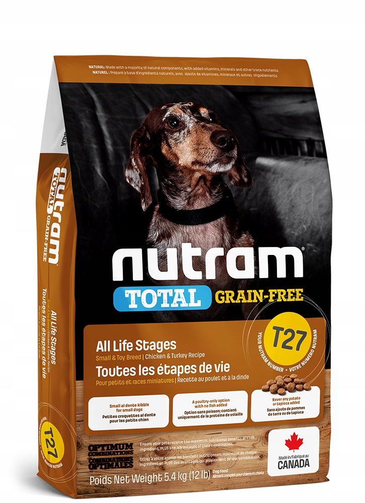 Levně Nutram T27 Total Grain Free Small Breed Krůta kuře 5,4 kg Psi malých plemen