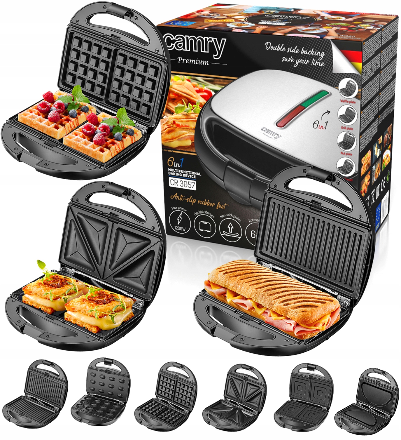 Toster Opiekacz Kanapek Tostów Omlet Orzeszki 6w1