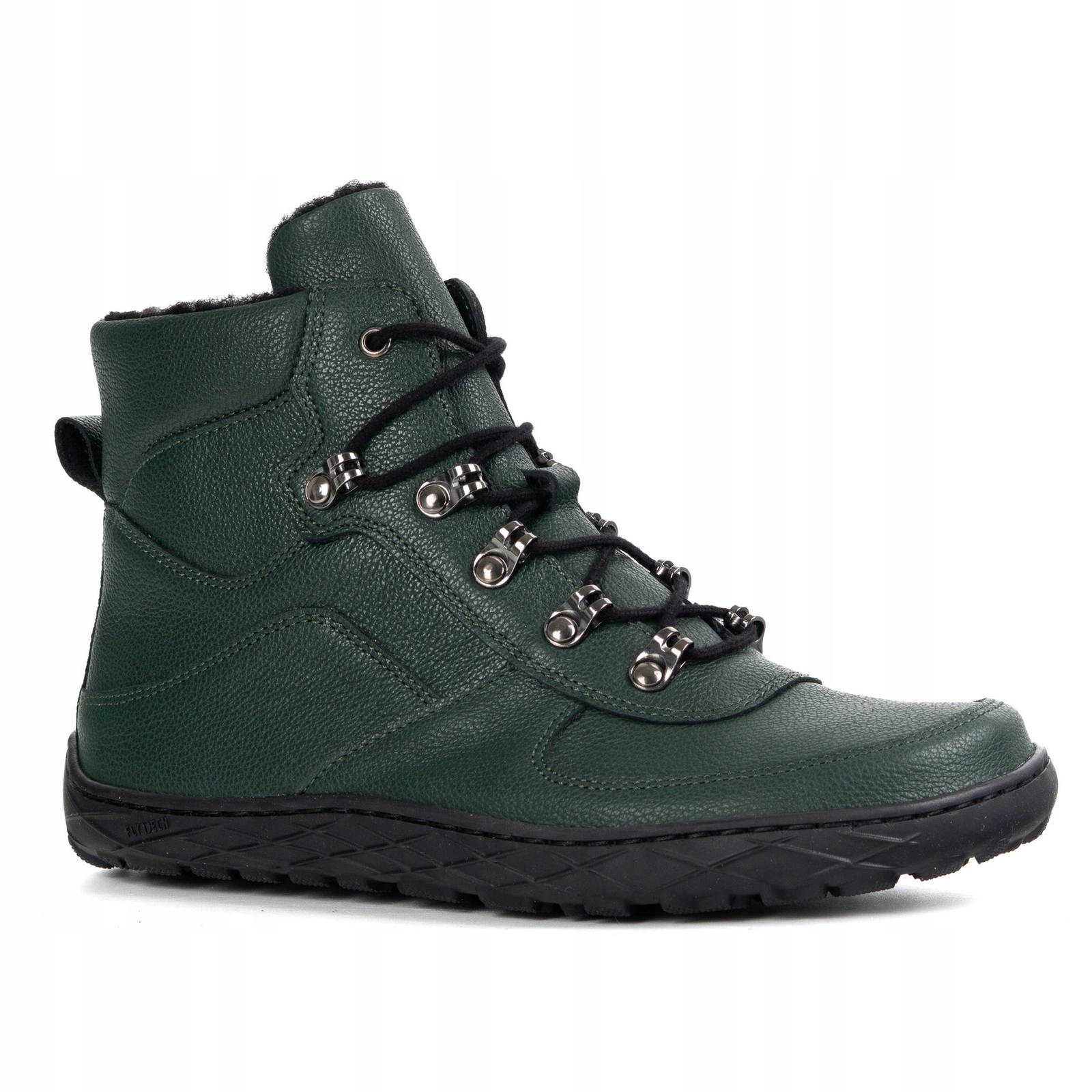 Dámské barefootové kožené zimní boty zateplené vlnou 1292, zelené, velikost 36