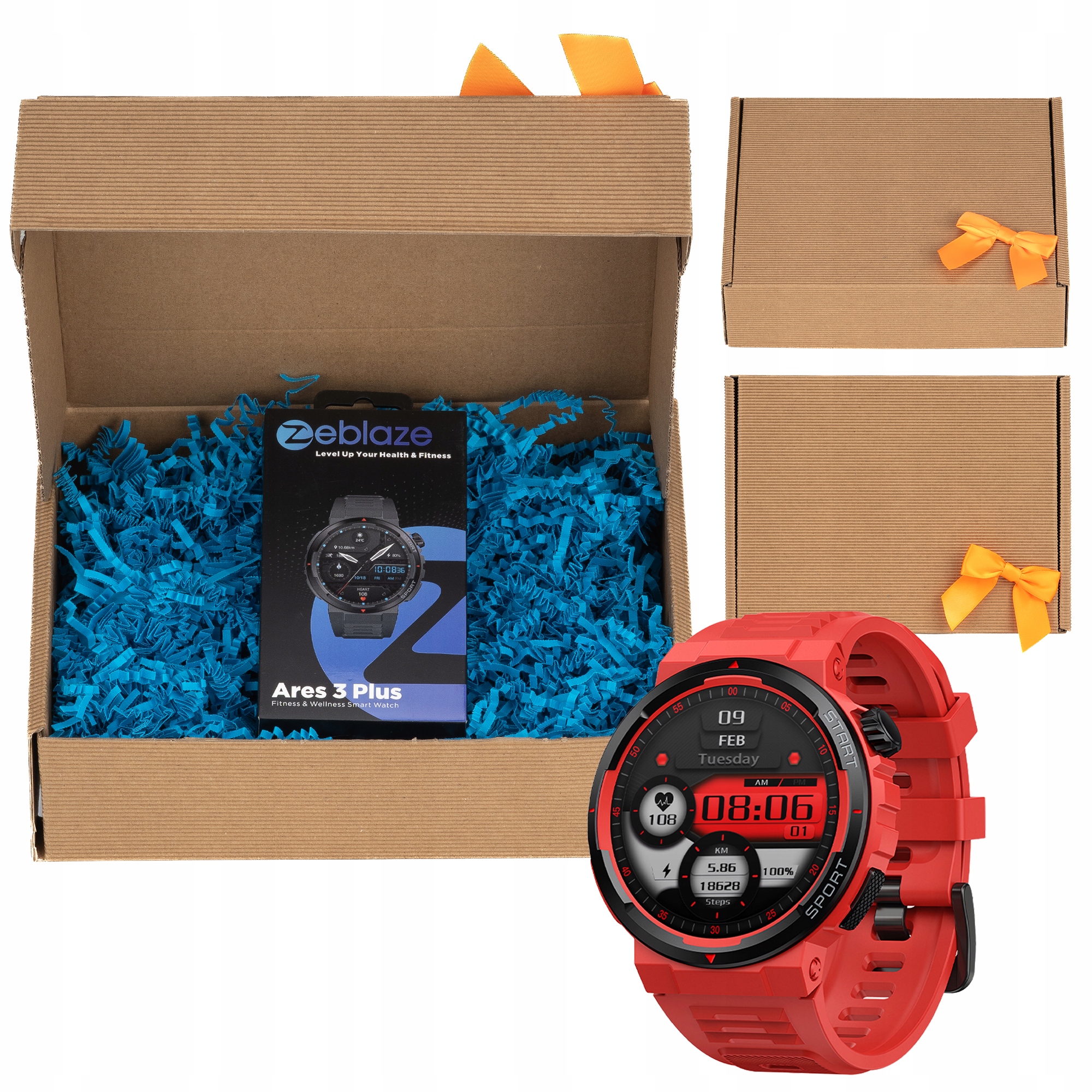 Smartwatch Zeblaze Ares 3 Plus czerwony Pudełko Prezentowe