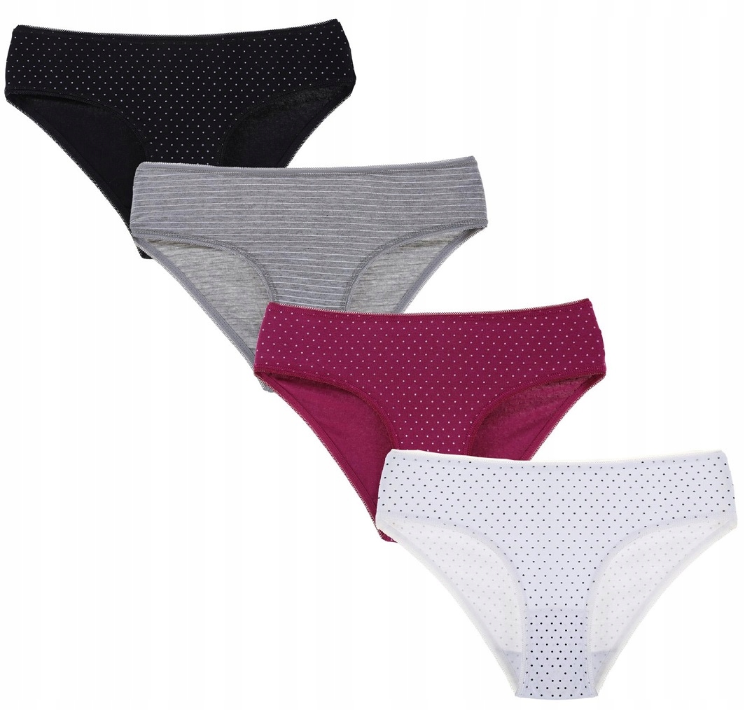 

4X Bawełniane Figi Damskie MIX rozmiar L