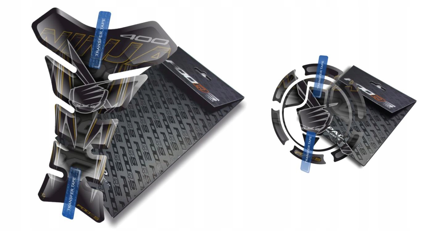 Tank-pad Cap-pad od firmy Fooqs Kawasaki Ninja 400 Černý Zlatý