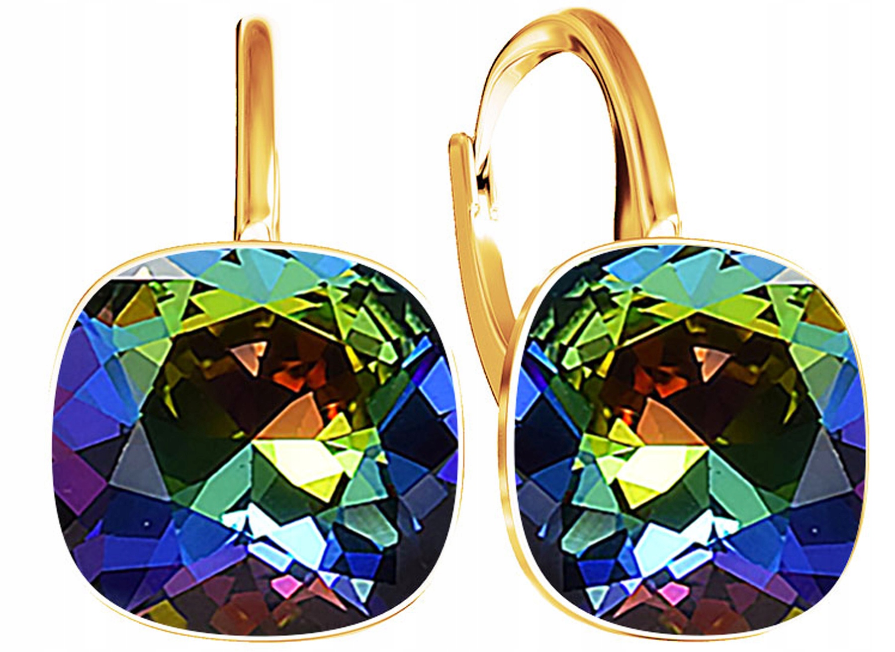 Dámské pozlacené Náušnice Stříbro s krystaly jako Dárek pro manželku