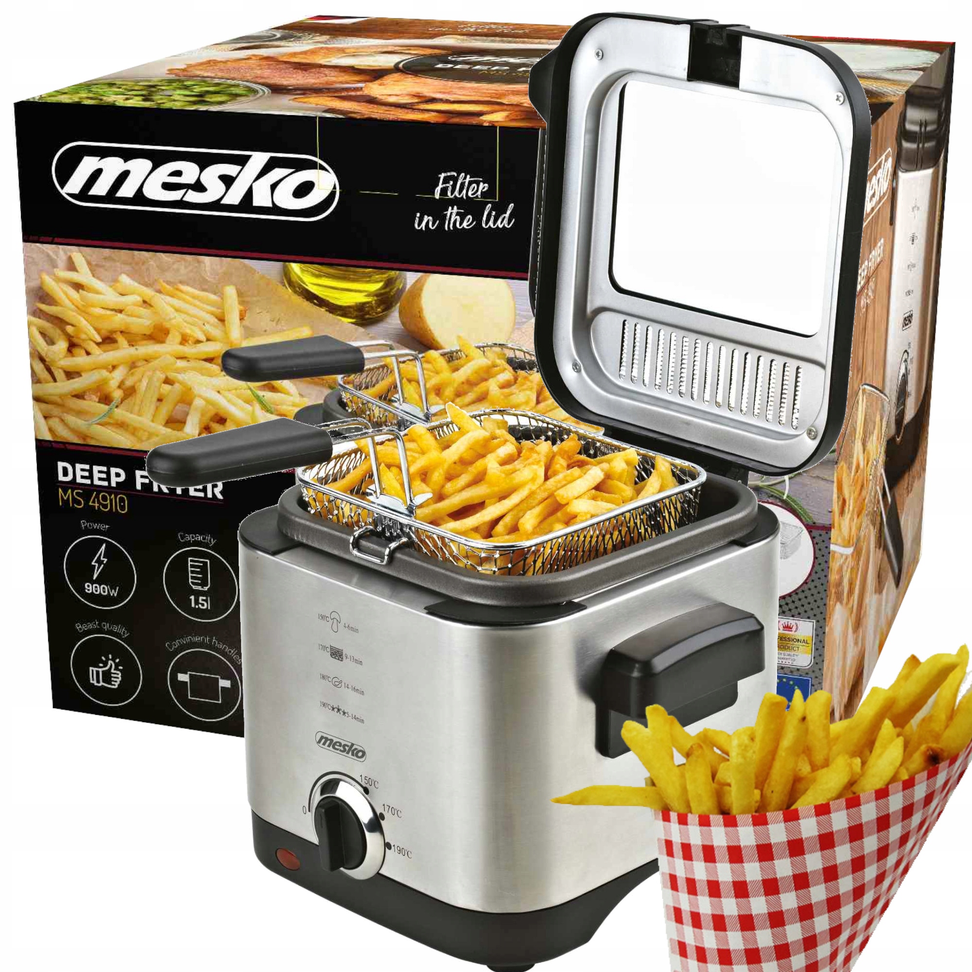 

Frytkownica Mesko Frytownica Olejowa 1,5L/900W