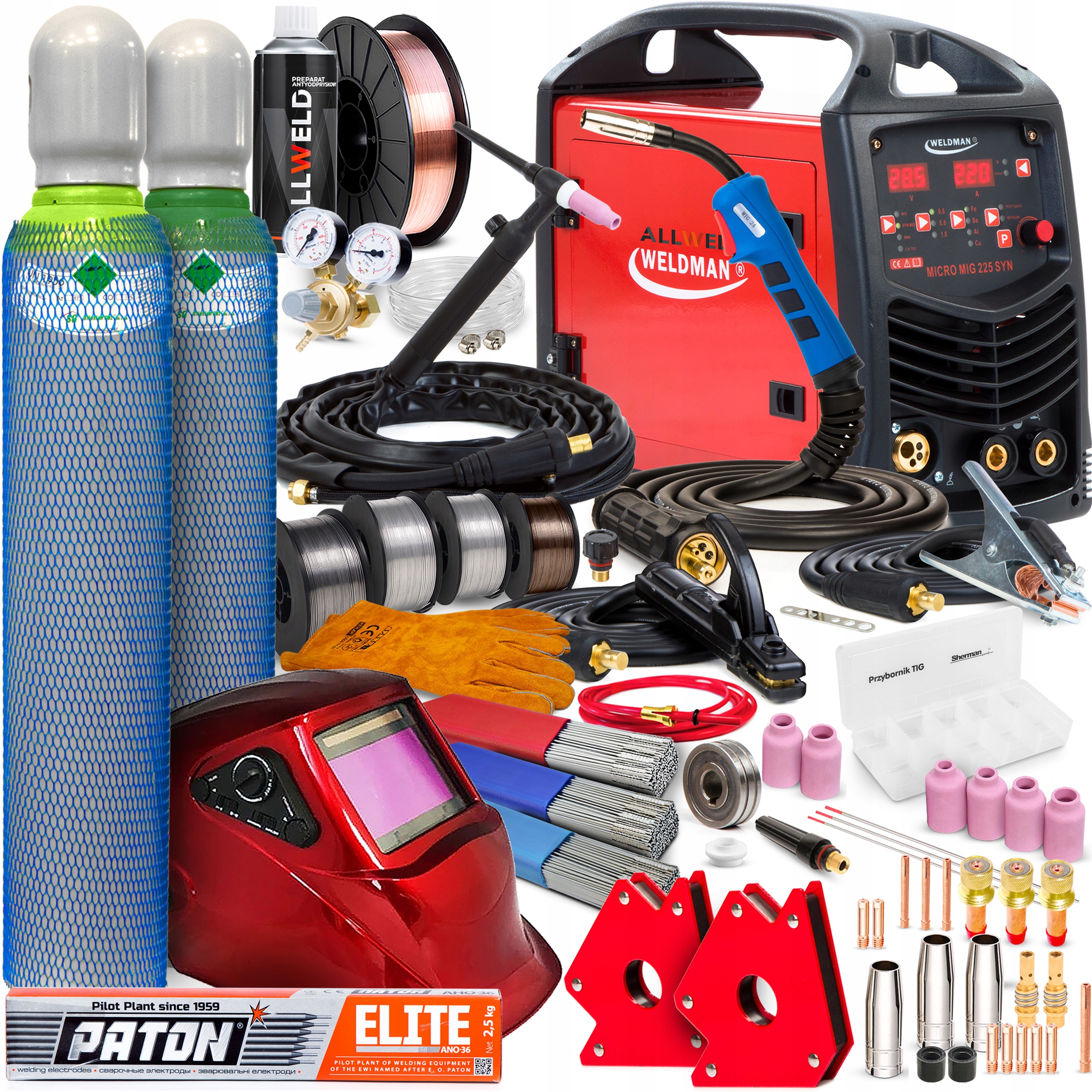 Poloautomatický Svařovací Stroj Weldman Micro Mig 225 Synergie Mma Tig 230V 220A 3V1