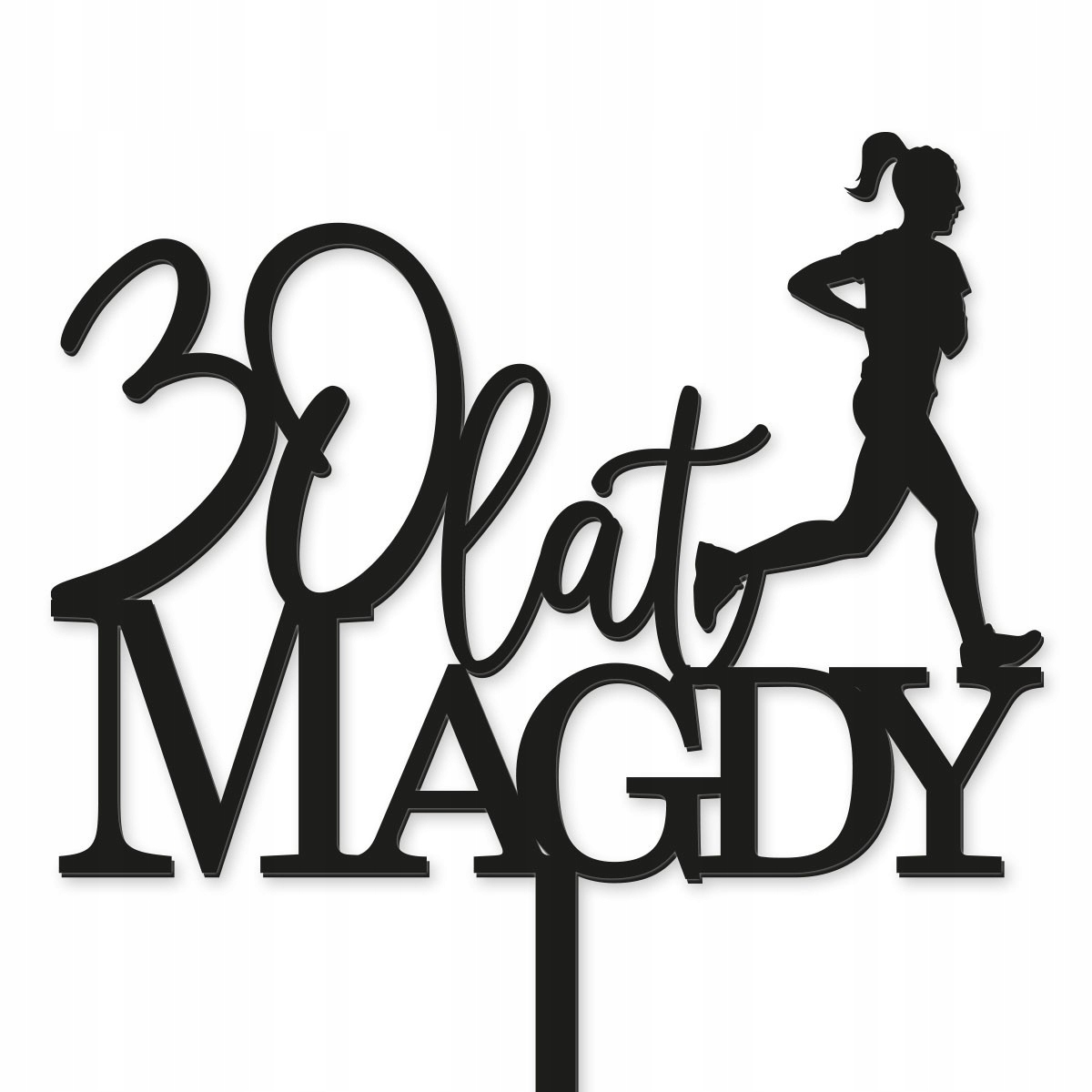 TOPPER TORT NAPIS BIEG RUN KOBIETA URODZINY CZARNY