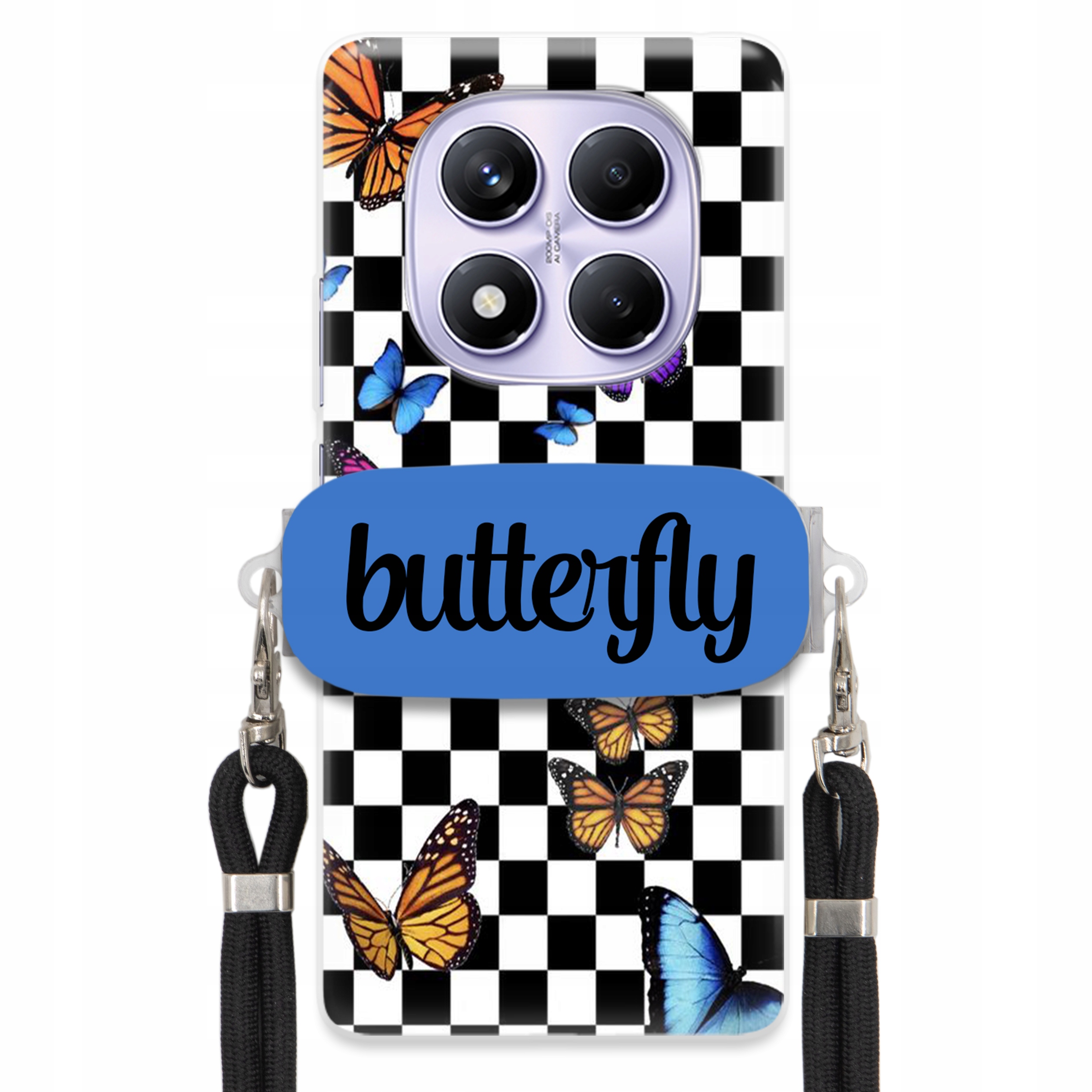 Puzdro Pre Xiaomi Redmi Note 14 Pro Pl Case Držiak Obdĺžnikový Vodítko Butterfly