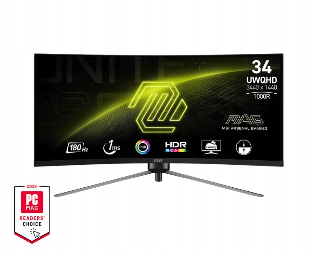 Zakrivený monitor 34 palcov Msi Mag 345CQR Va 180Hz 1ms Hdr herný režim