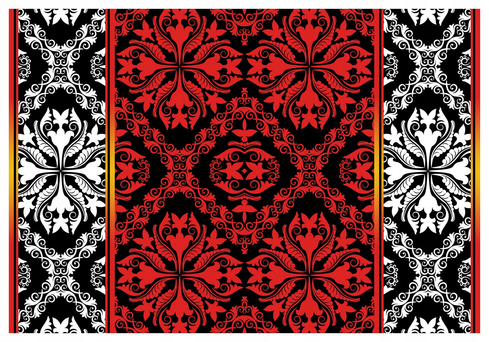 Fototapeta Červeno-čierne ornamenty so zlatom vinylová 368x254 lepidlo