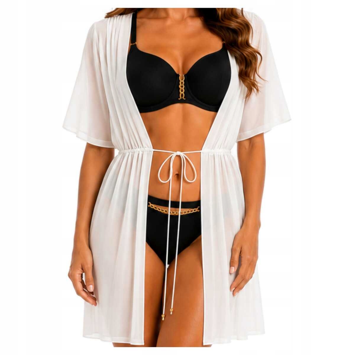 Self Kimono dámský plážový pareo župan DP10M 1 ecru M