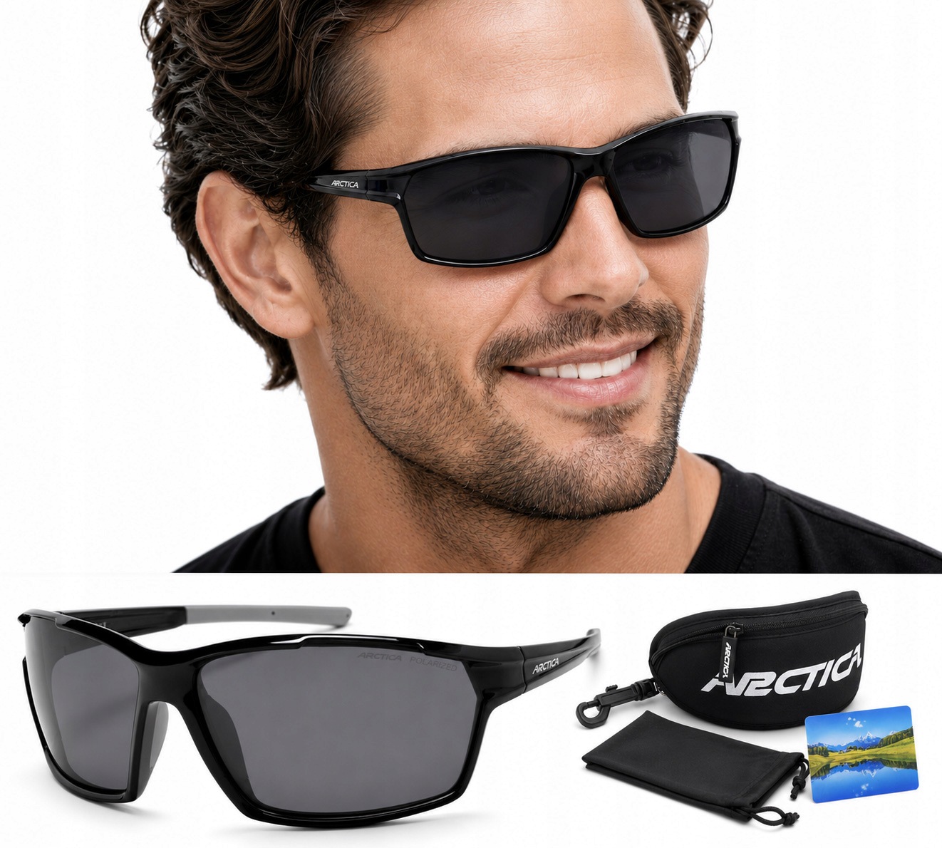 Okulary przeciwsłoneczne sportowe Arctica S-337 polaryzacyjne UV400 tester