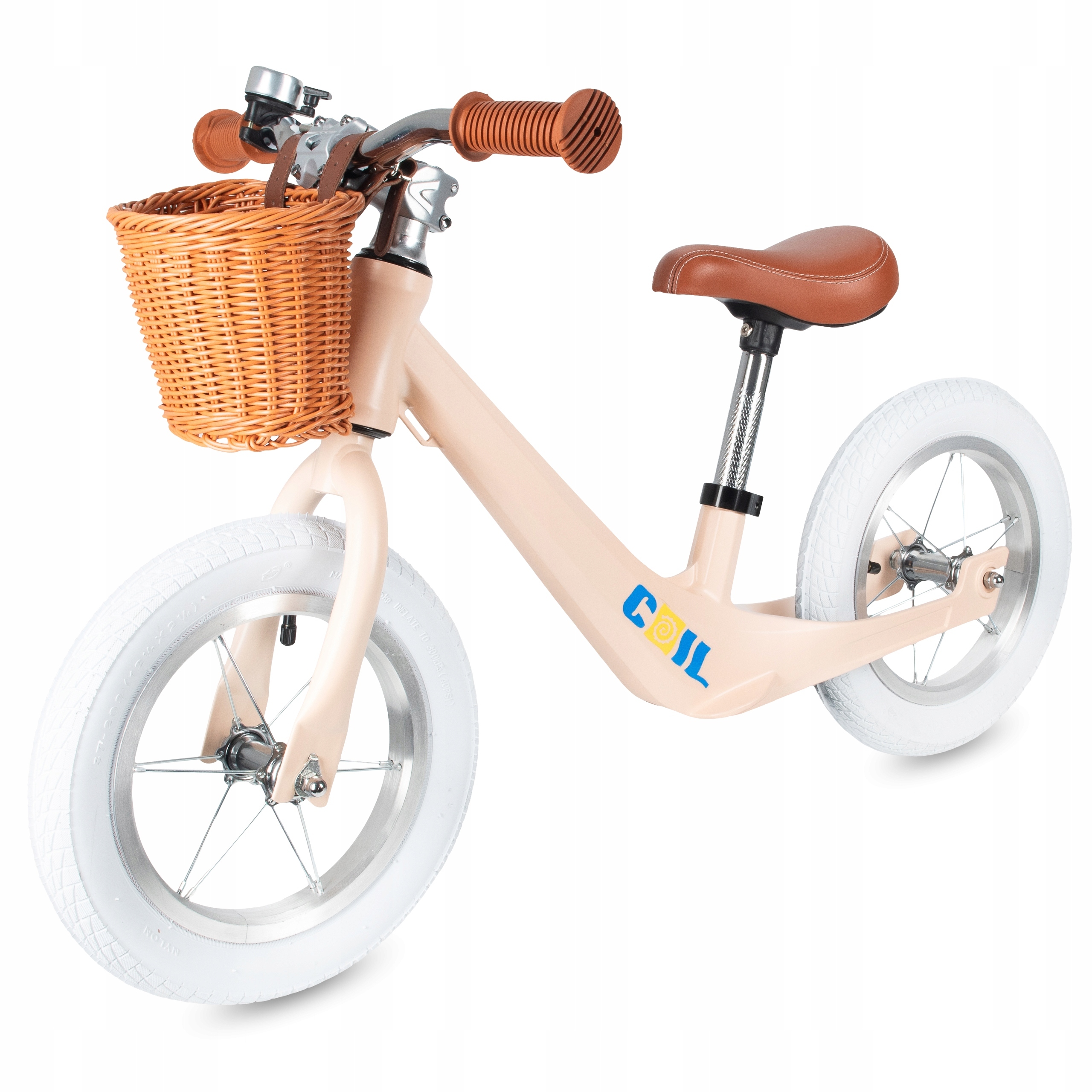 Rowerek Biegowy Dla Dzieci Lekki Regulowany Koła 12'' Z Koszykiem