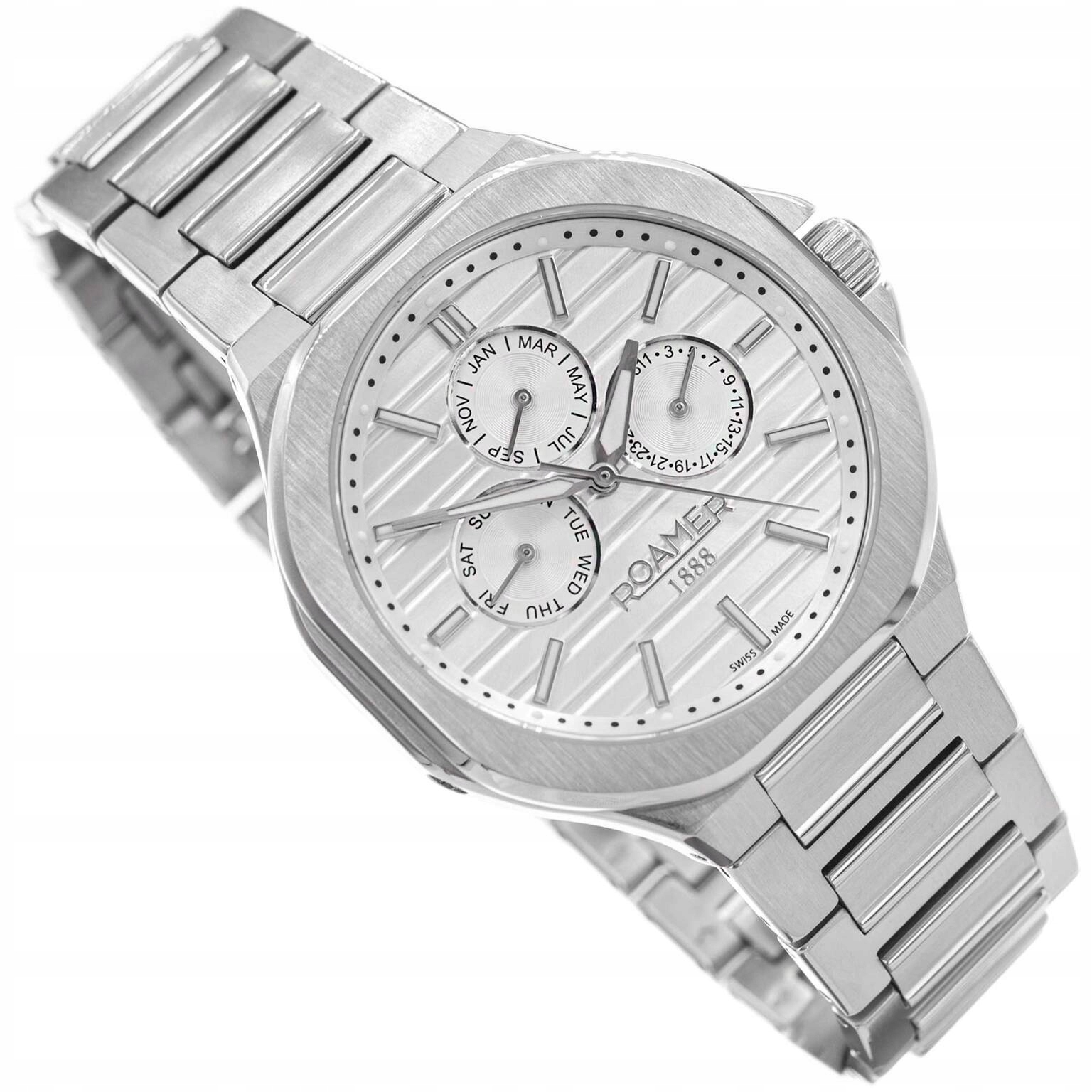 Pánské Hodinky Roamer Spirit Of Time 995989 41 25 20 Stříbrné Na Náramku