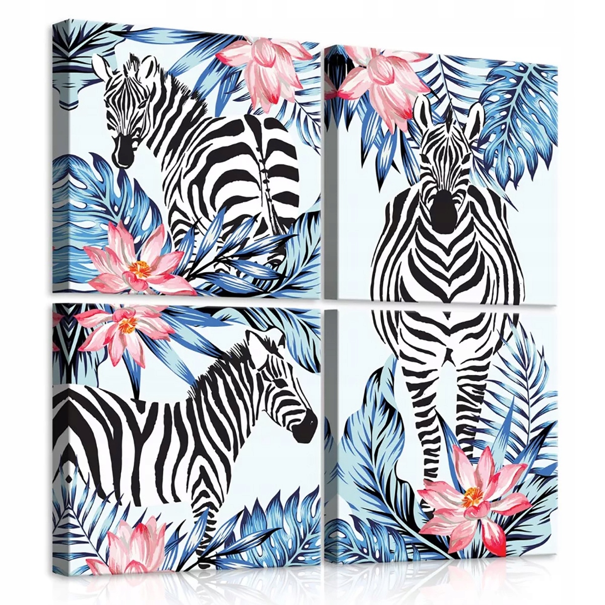 Obraz Na Plátně Canvas 50x50 Zebra Listy Květy