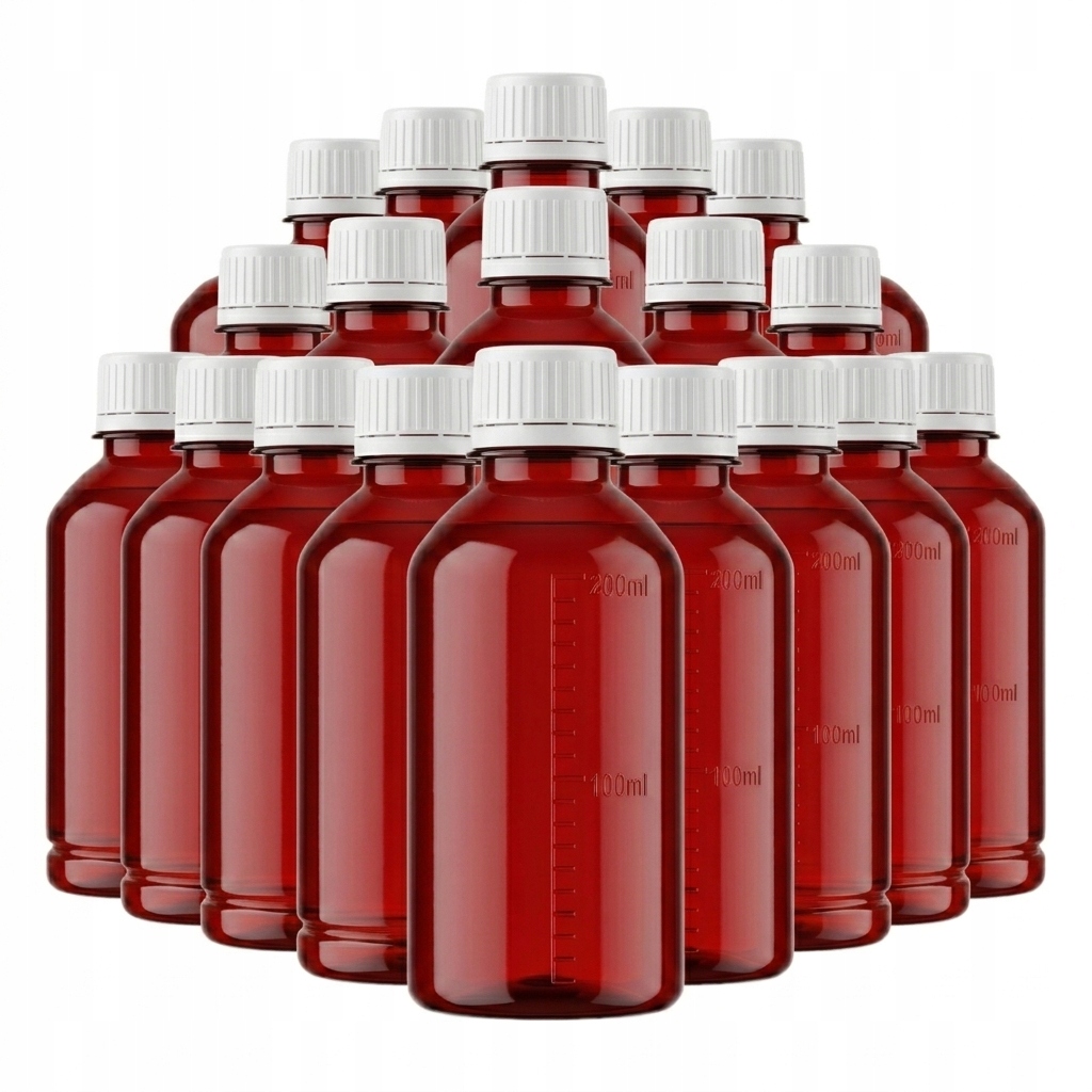 Plastová láhev 200 Ml s odměrnou stupnicí, uzávěr s plombou, odolná