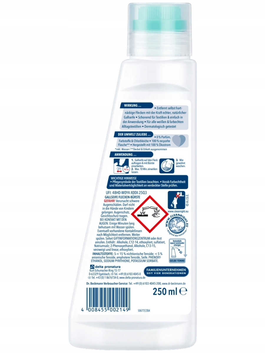 Dr. Beckmann žlučové mýdlo s kartáčkem, 250 ml
